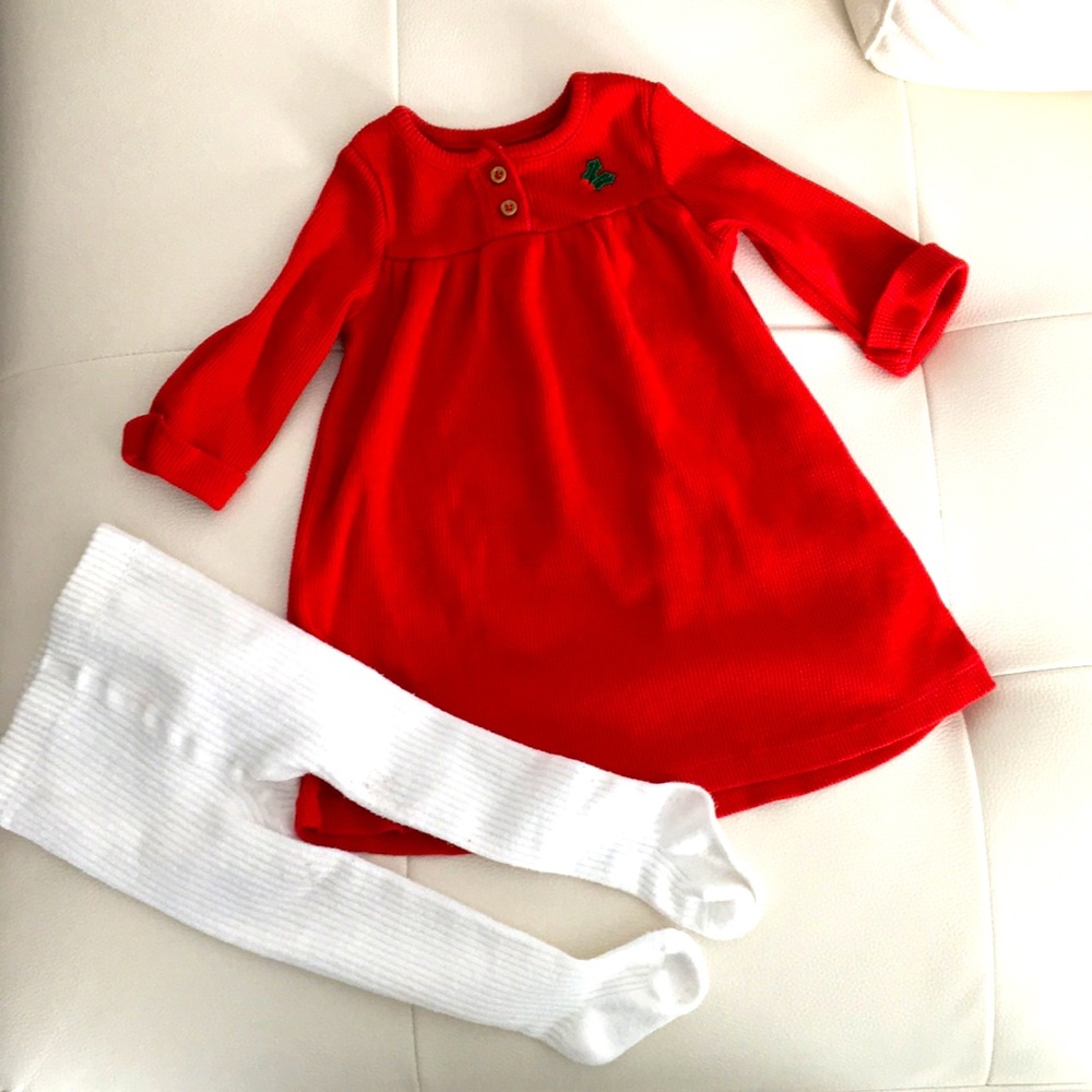 Carters 2-piece set dress and tights Sz 12 months